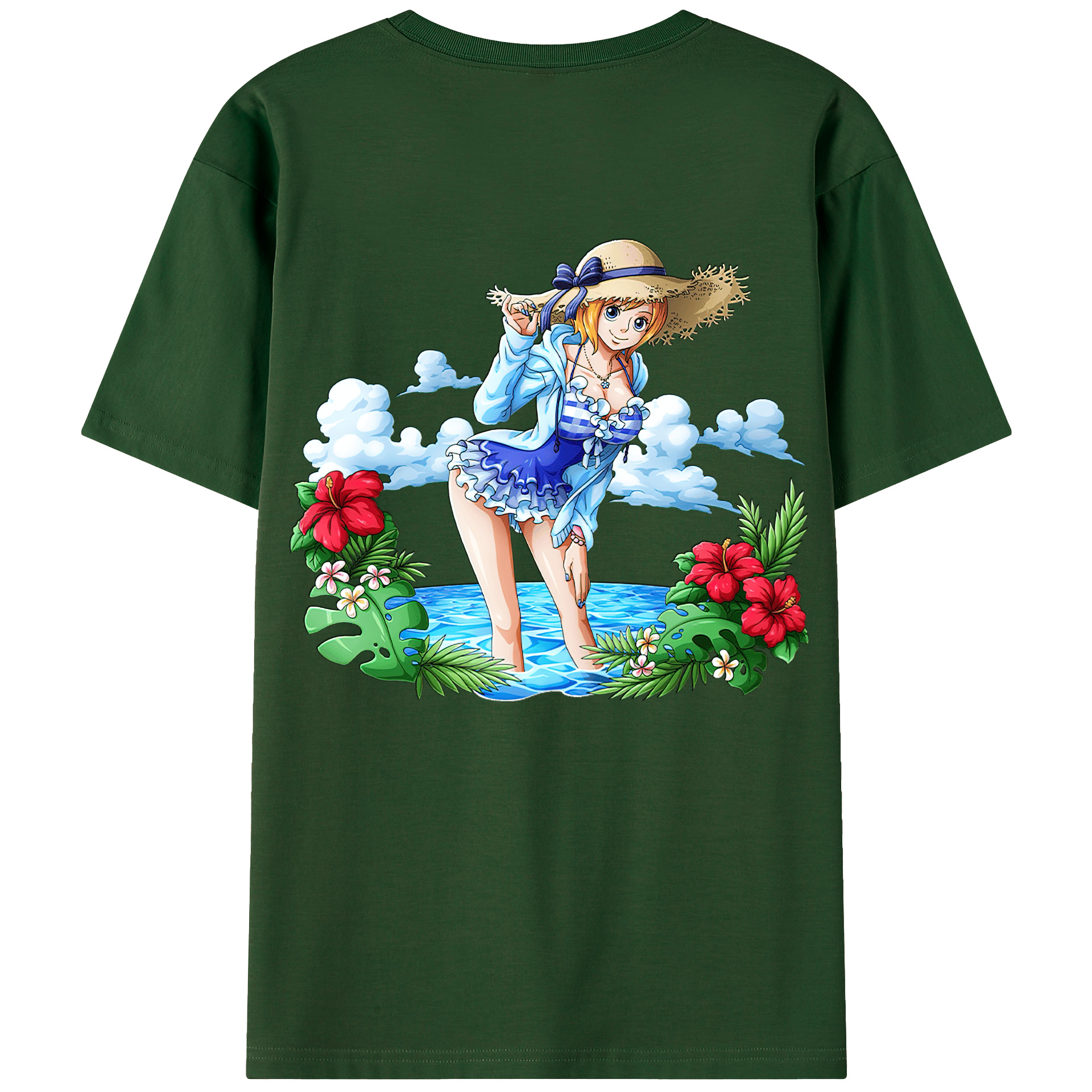 ワンピース ナミ ONE PIECE Nami 綿100％半袖Tシャツ（背面プリント）